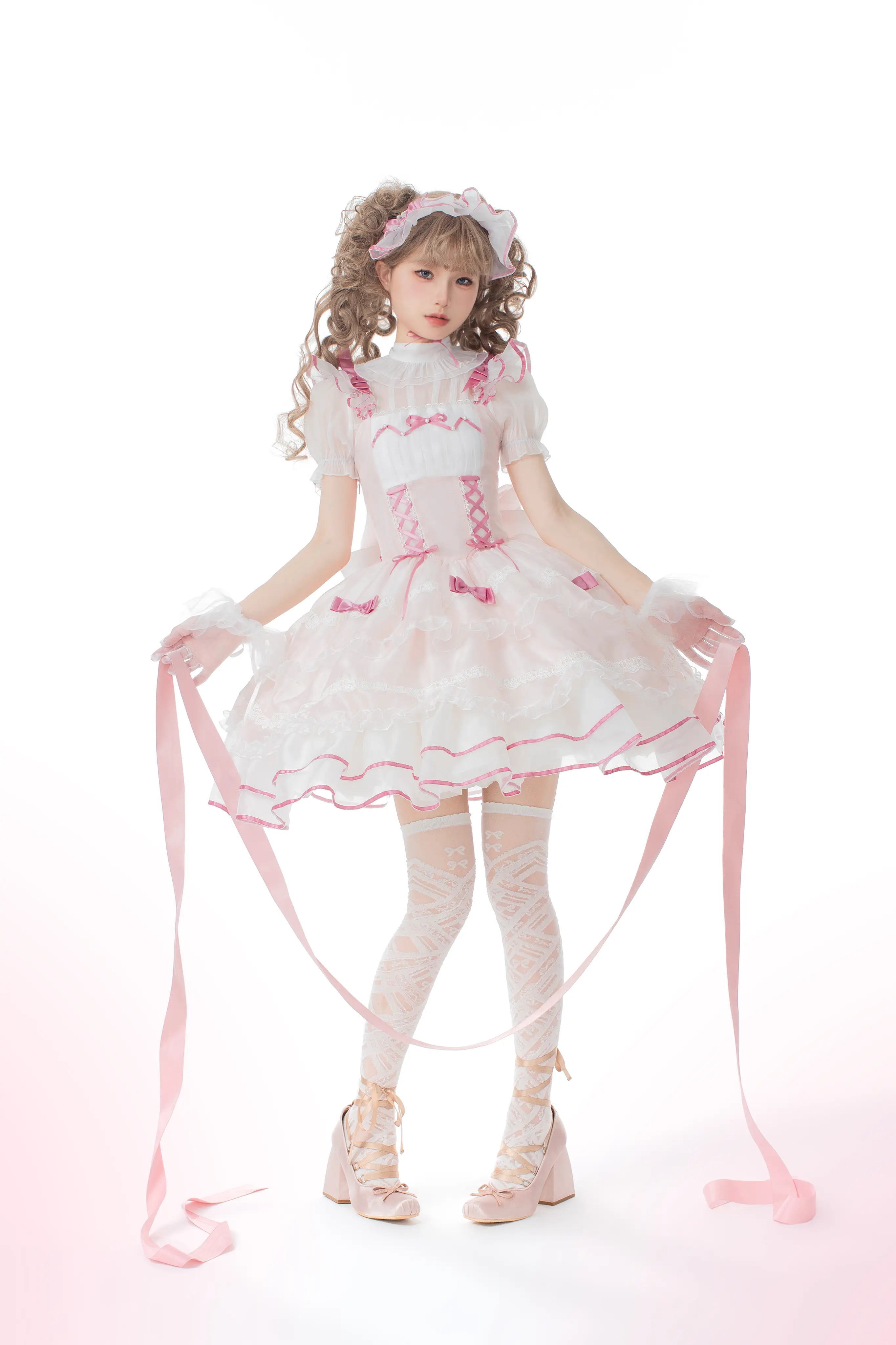 Pillow Fairy Tale Lolita Tsubaki Sakura Pink Blue Black Lolita Dress - Image 2