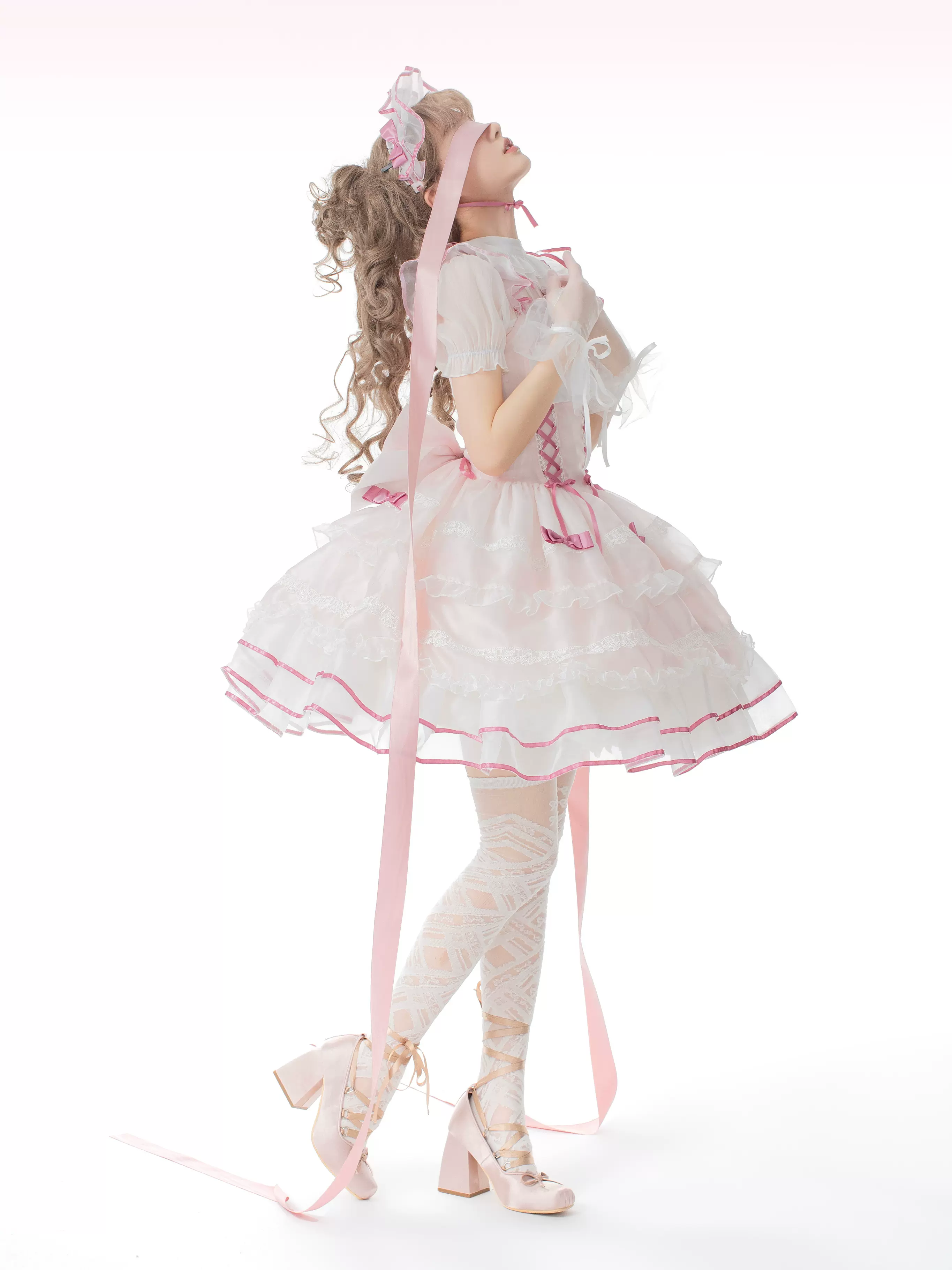 Pillow Fairy Tale Lolita Tsubaki Sakura Pink Blue Black Lolita Dress - Image 3