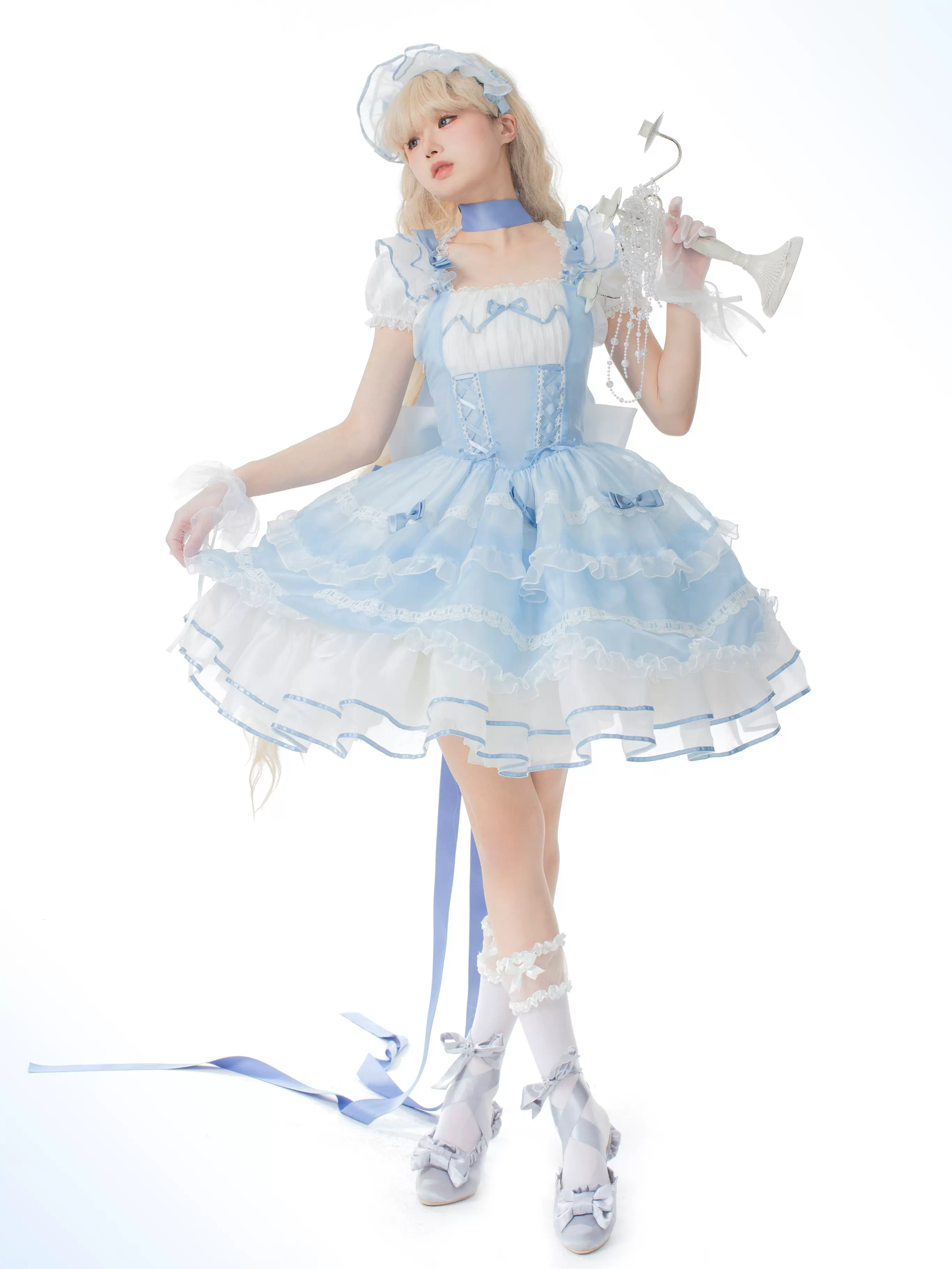 Pillow Fairy Tale Lolita Tsubaki Sakura Pink Blue Black Lolita Dress - Image 4