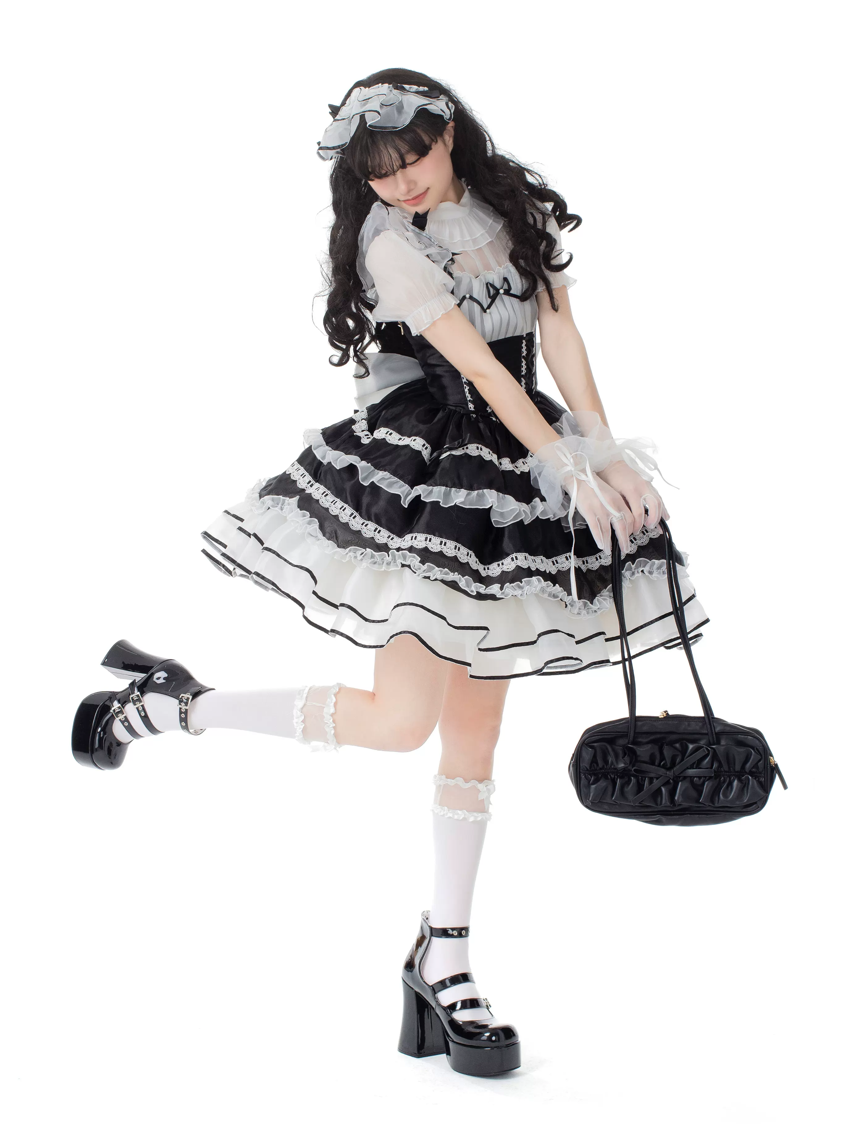 Pillow Fairy Tale Lolita Tsubaki Sakura Pink Blue Black Lolita Dress - Image 7