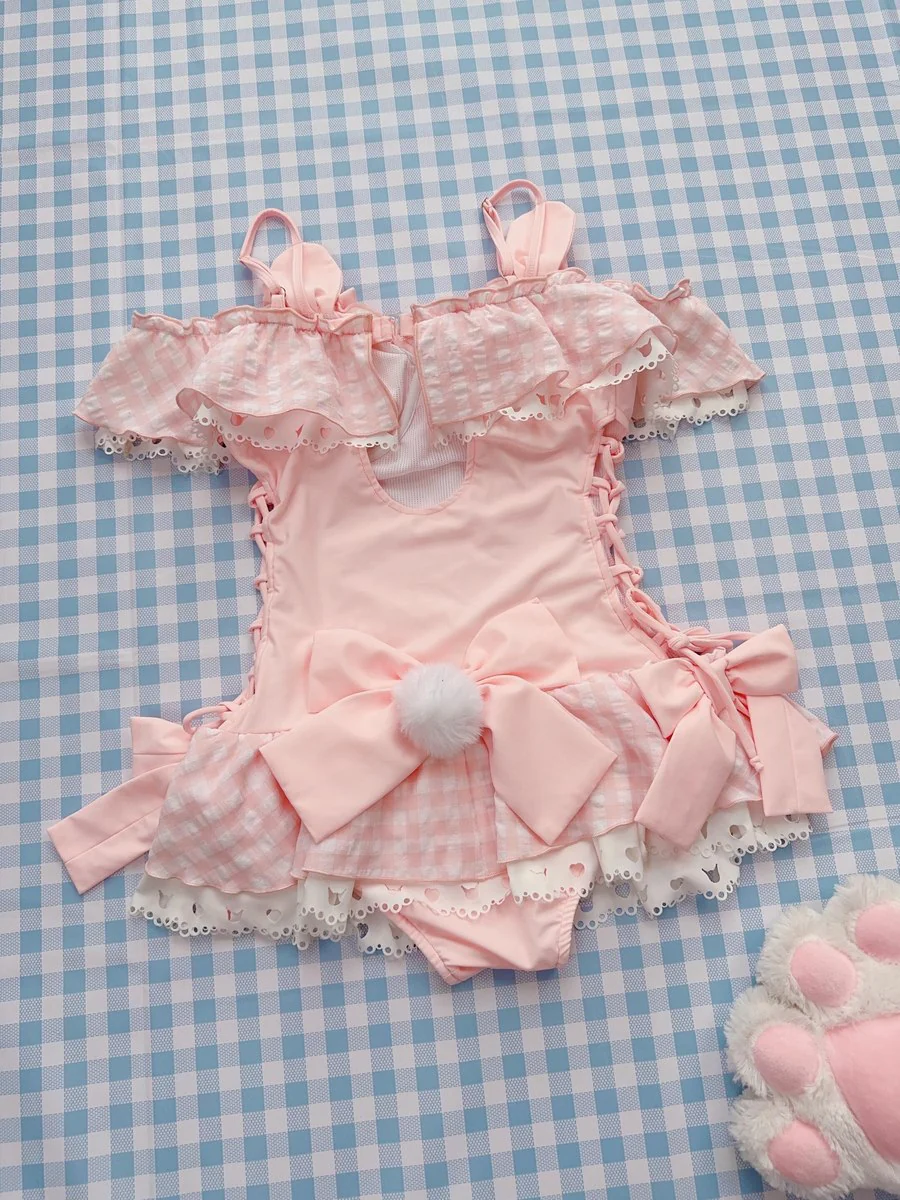Pink Melody Bunny Bikinis Two Piece Onepiece Swimsuit - Image 11