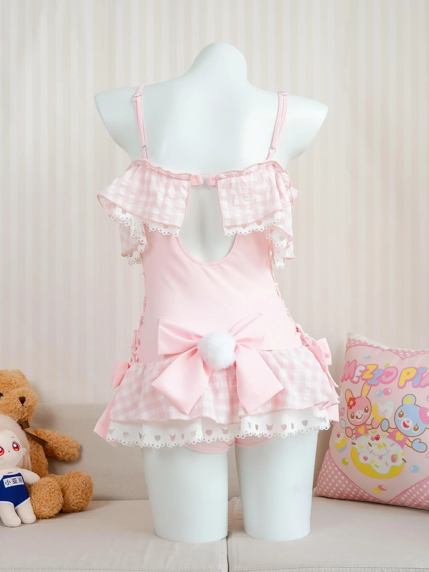 Pink Melody Bunny Bikinis Two Piece Onepiece Swimsuit - Image 4