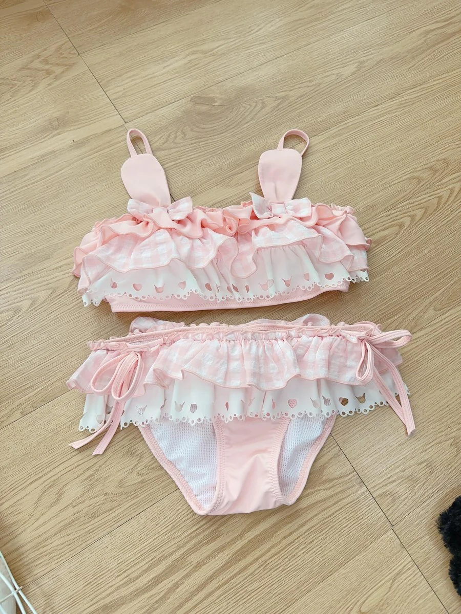 Pink Melody Bunny Bikinis Two Piece Onepiece Swimsuit - Image 8