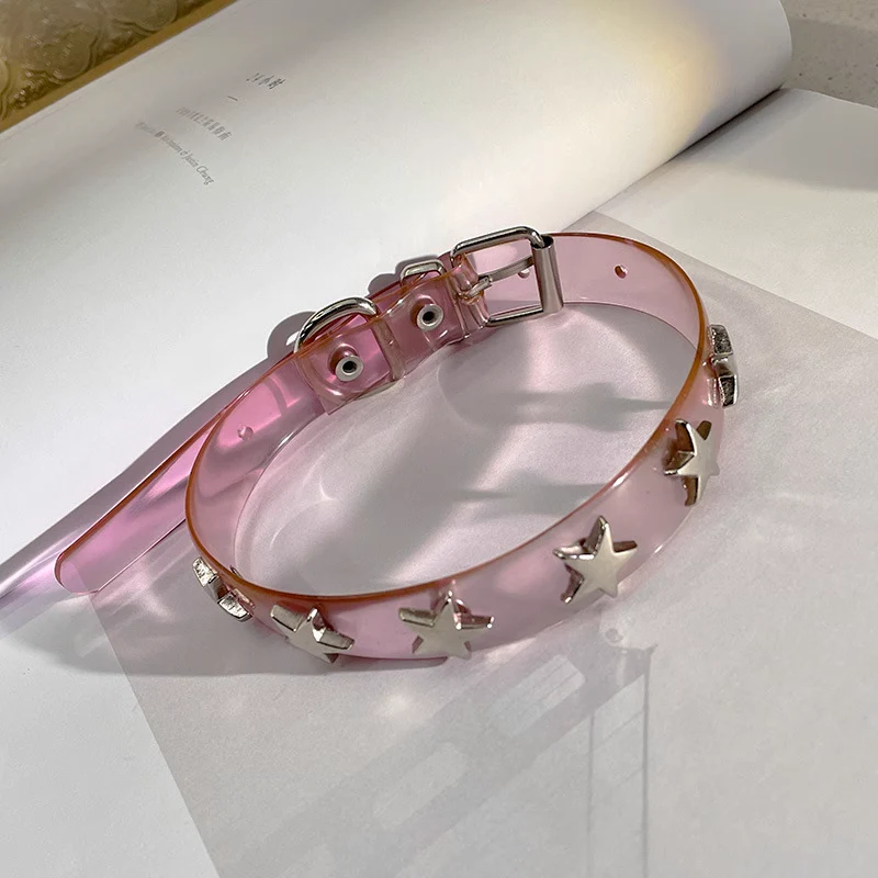 Pink Silicone Star & Love Heart Lock Y2K Hot Girl Choker Necklaces - Image 6