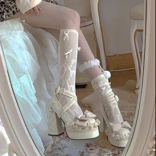 Pinky Classic Princess Beige Mary Jane High Heels