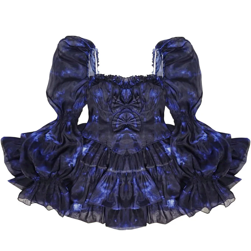Plus Size Midnight Blue Princess Prom Dress Gowns - Image 2