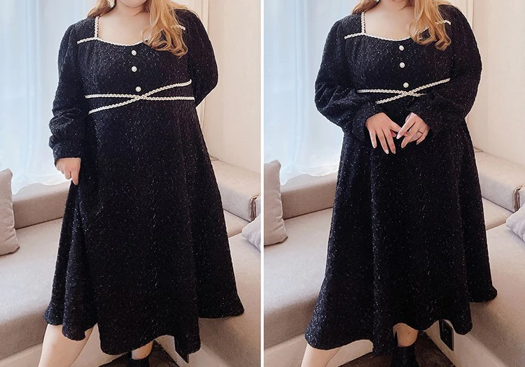 Plus Size Xmas Christmas Holiday Festive Long Red Dress - Image 9