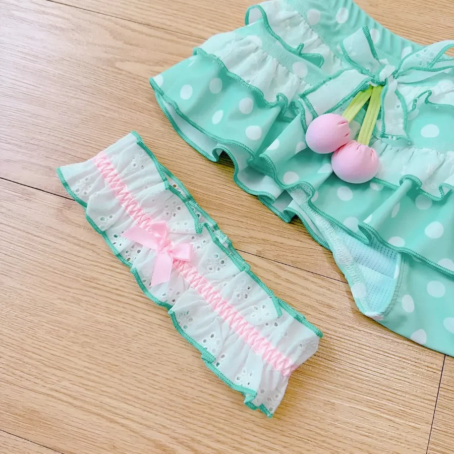 Polka Dot Cherry Bikinis Pink Red Green Two Piece Swimsuit - Image 20