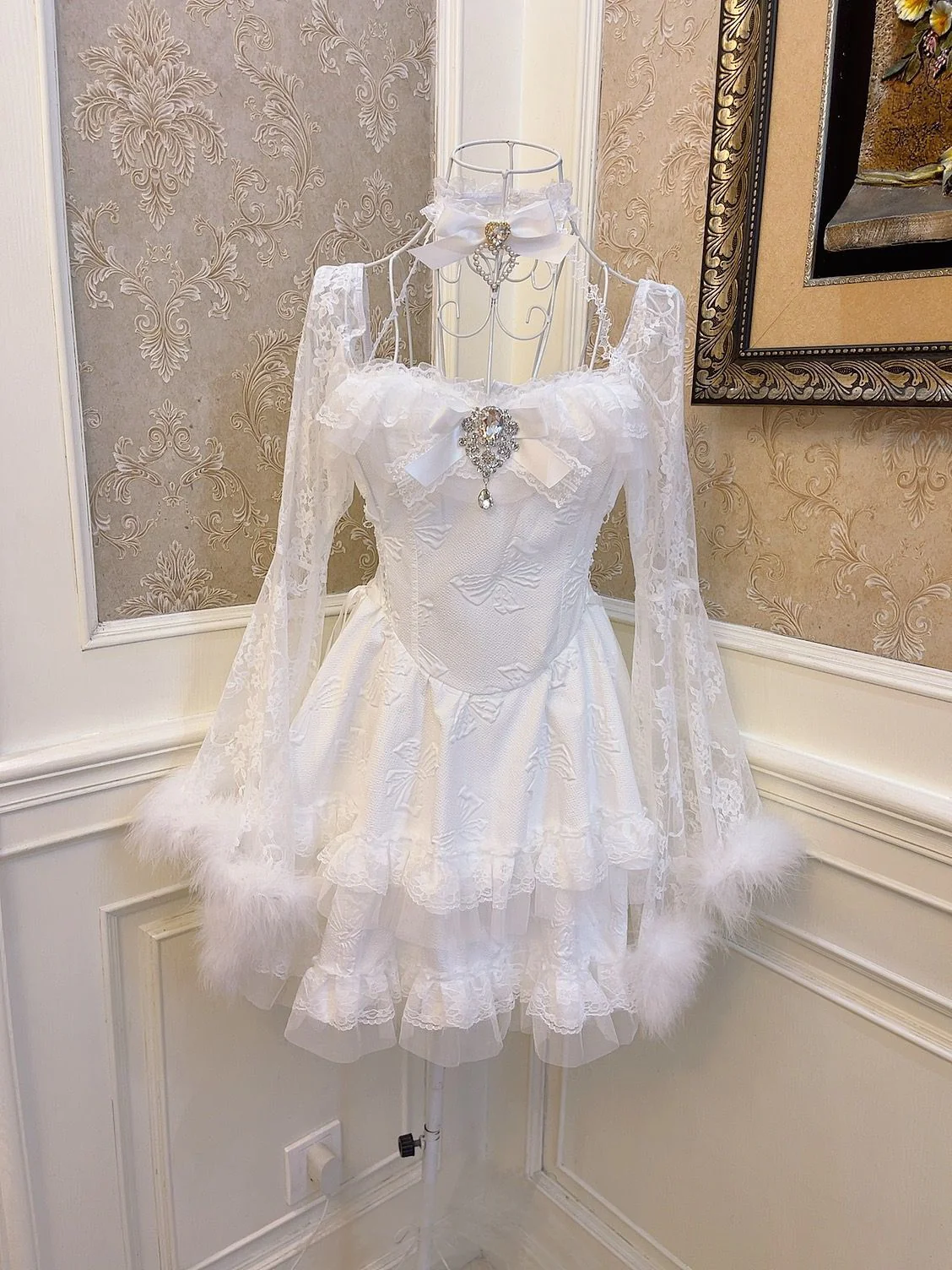 Sweetheart Princess Vintage Princess Bow Knot Diamond Pure Angel Dress