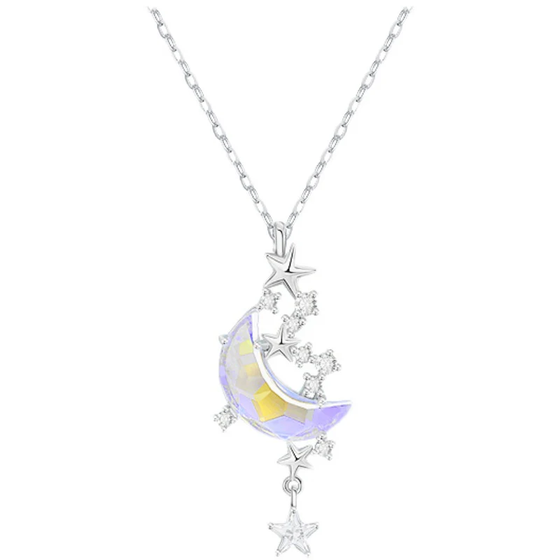 Pretty Luxury Lady Moon Galaxy Pendant Necklace - Image 4