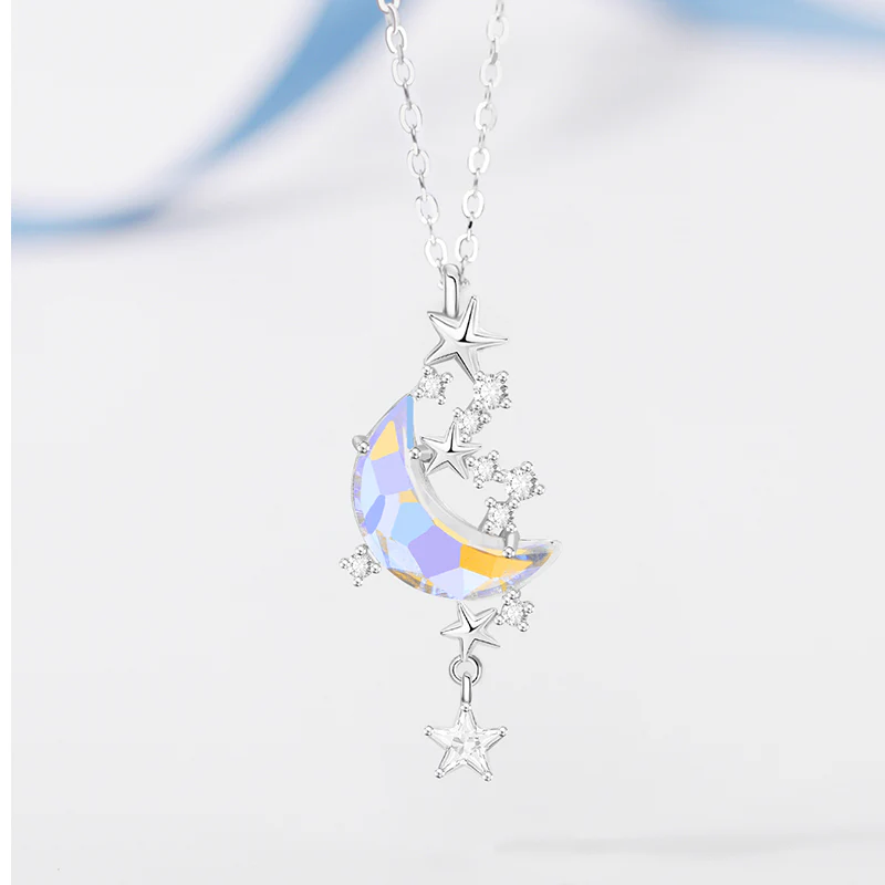 Pretty Luxury Lady Moon Galaxy Pendant Necklace - Image 5