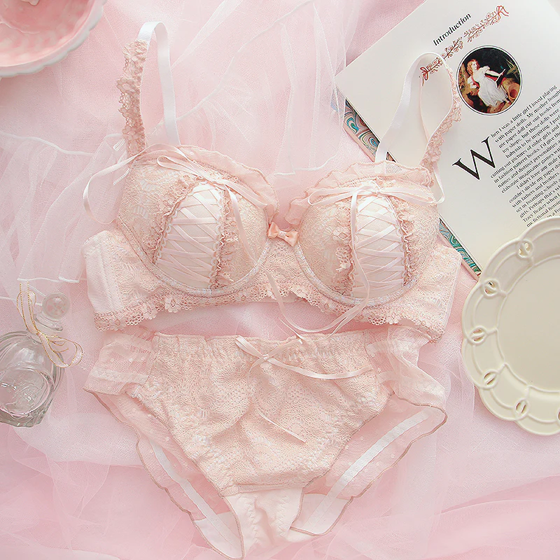 Princess Heart Ribbon Bow Lace White Pink Black Panties Underwear Lingerie - Image 3