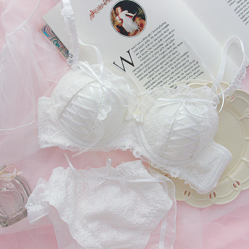 Princess Heart Ribbon Bow Lace White Pink Black Panties Underwear Lingerie - Image 6