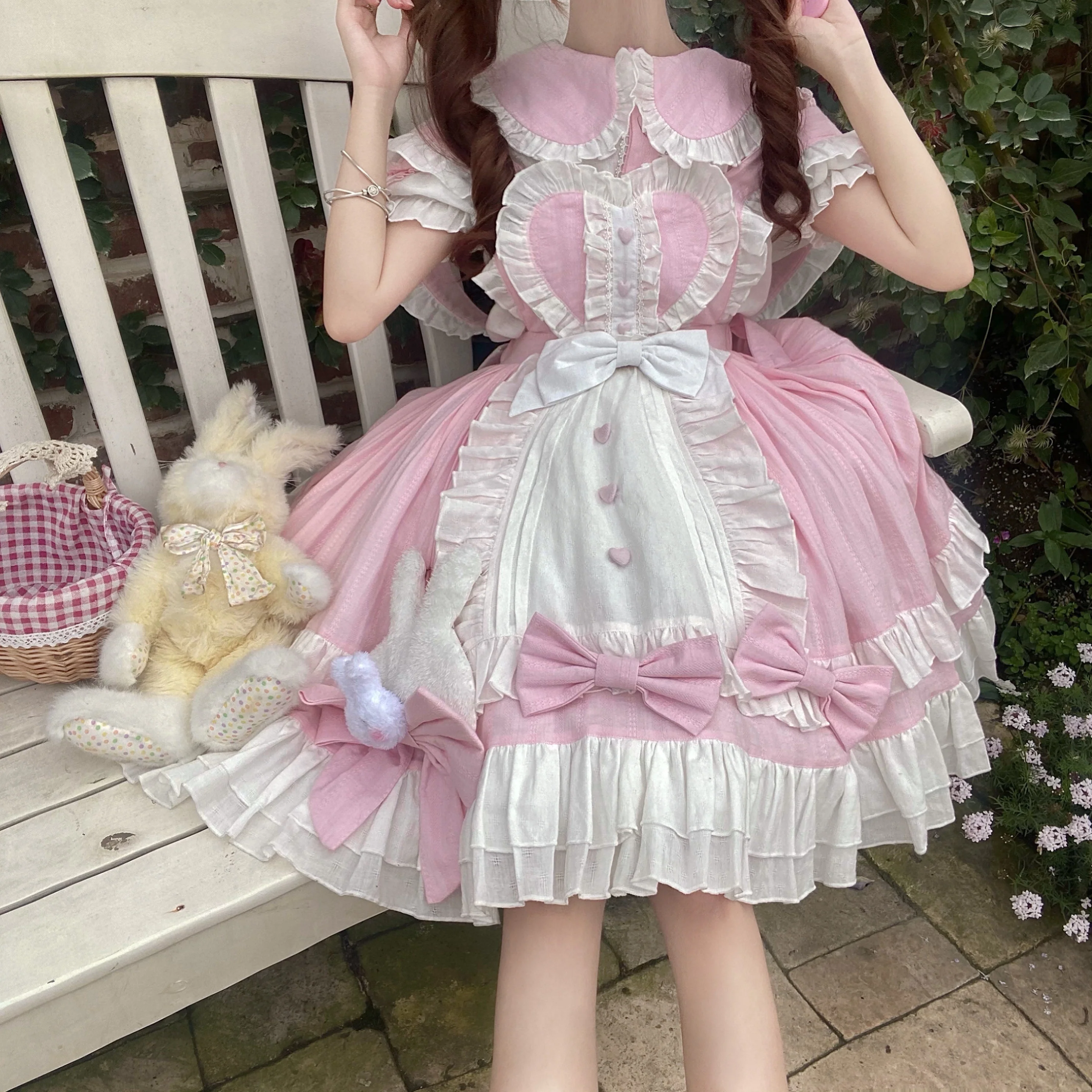 Princess of Heart Sweet Pastel Pink Rabbit Dress & Shirt Two Piece Set - Image 9