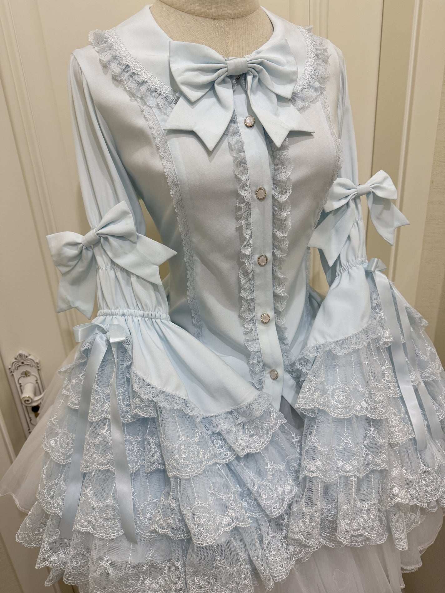 Princess Sleeve Pink Blue White Mint Green Black Lolita Blouse Shirt - Image 9