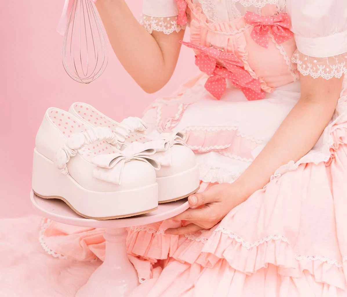 Puffy Sheep EGL Polka Dot Bow Platform Shoes - Image 10