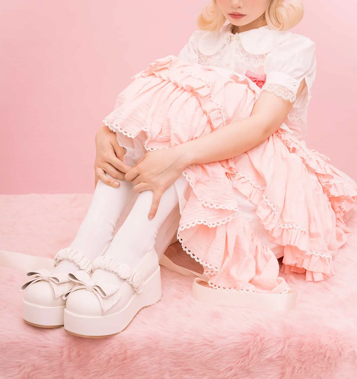 Puffy Sheep EGL Polka Dot Bow Platform Shoes - Image 5