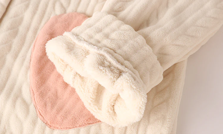 Rabbit Ears White Pink Winter Top & Pants Pajamas Sleepwear Set - Image 11