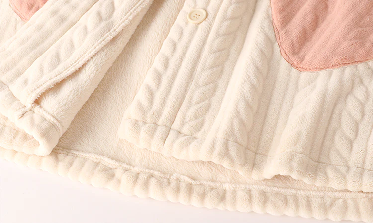 Rabbit Ears White Pink Winter Top & Pants Pajamas Sleepwear Set - Image 9