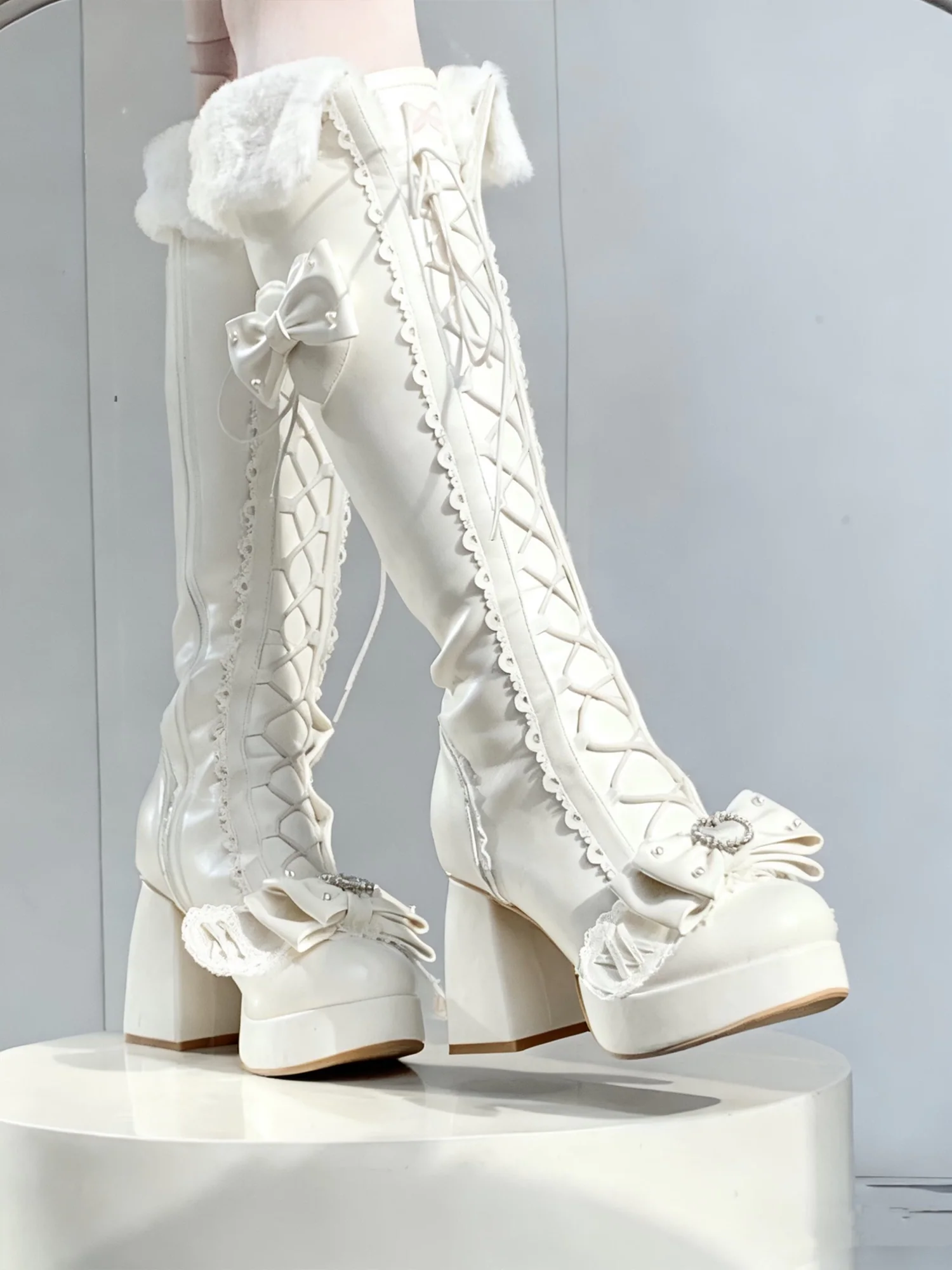 Raccoon Thousand Snow Rabbit Snow Knee High Boots - Image 10