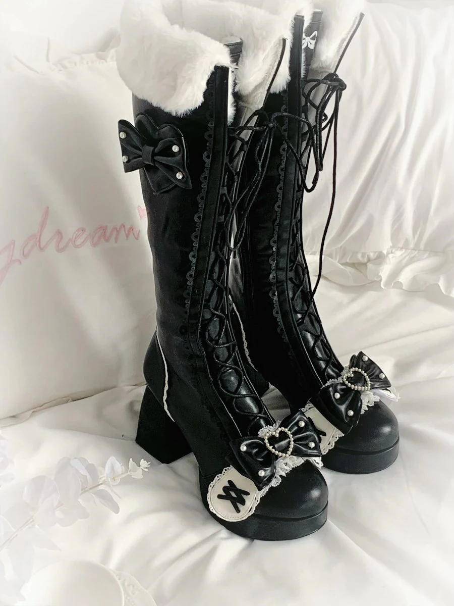 Raccoon Thousand Snow Rabbit Snow Knee High Boots - Image 5