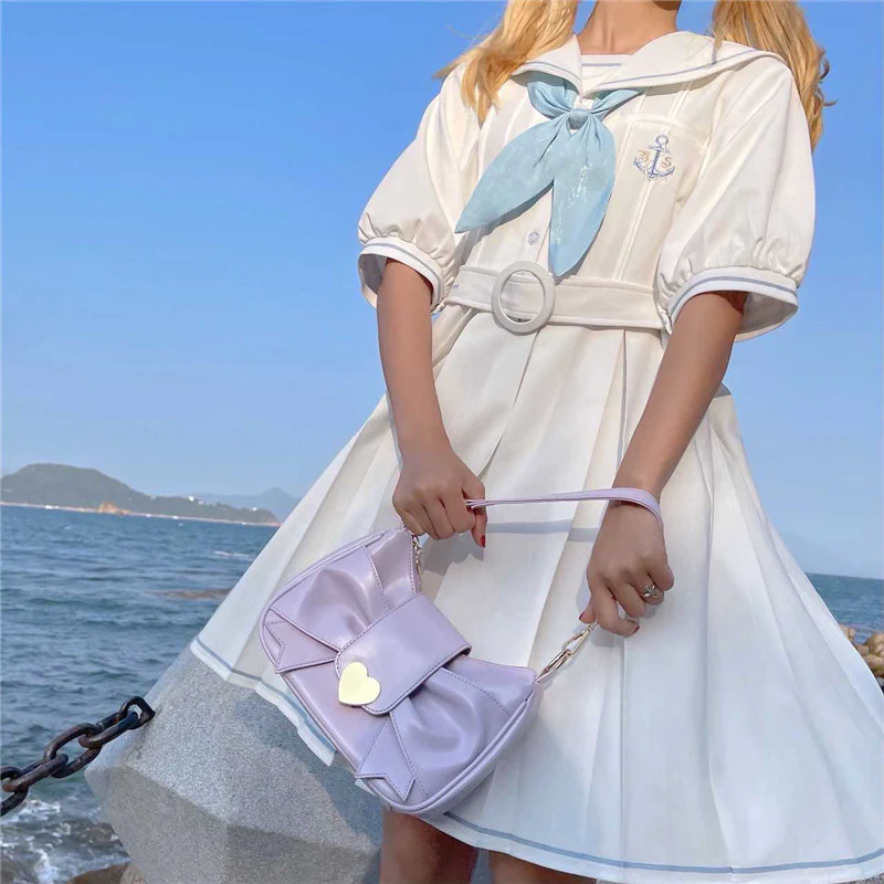 Seraphim Pretty Girl Cute Butterfly Bow Pink White Black Purple Blue Messenger Bag - Image 6