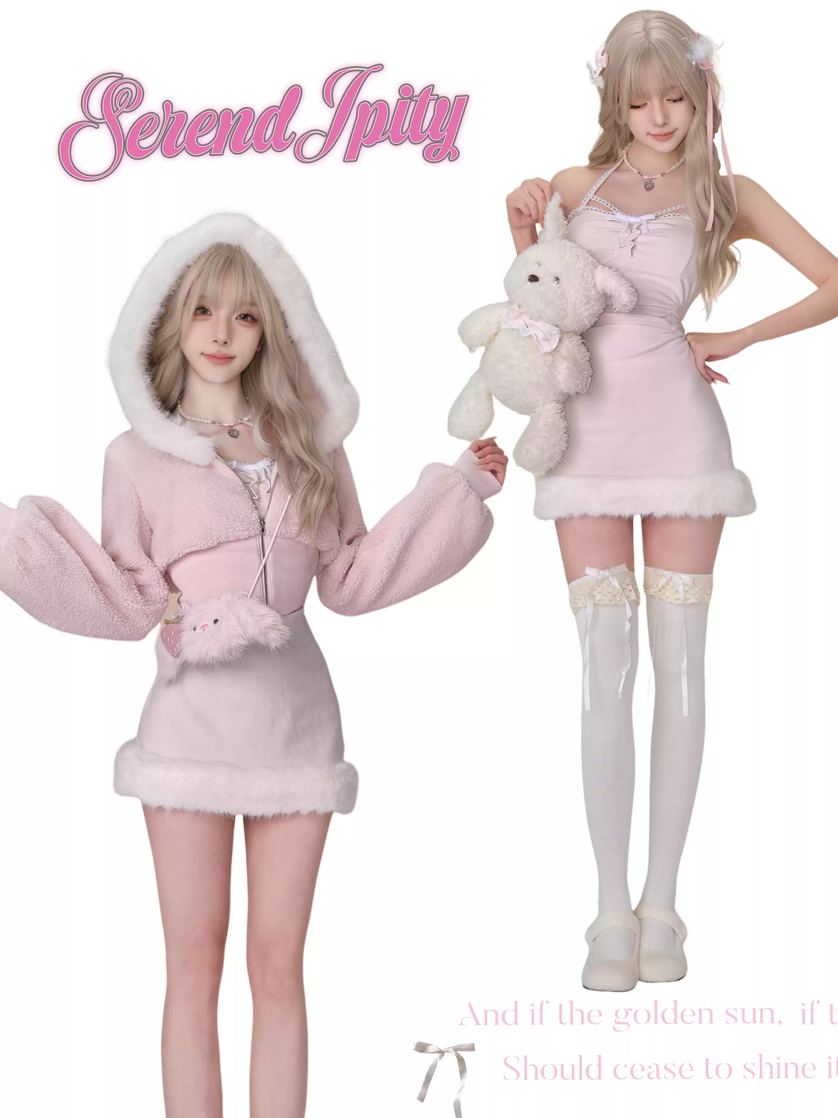 Serendipity Daily Peach Pink Jacket & Dress Two Piece Set - Image 4