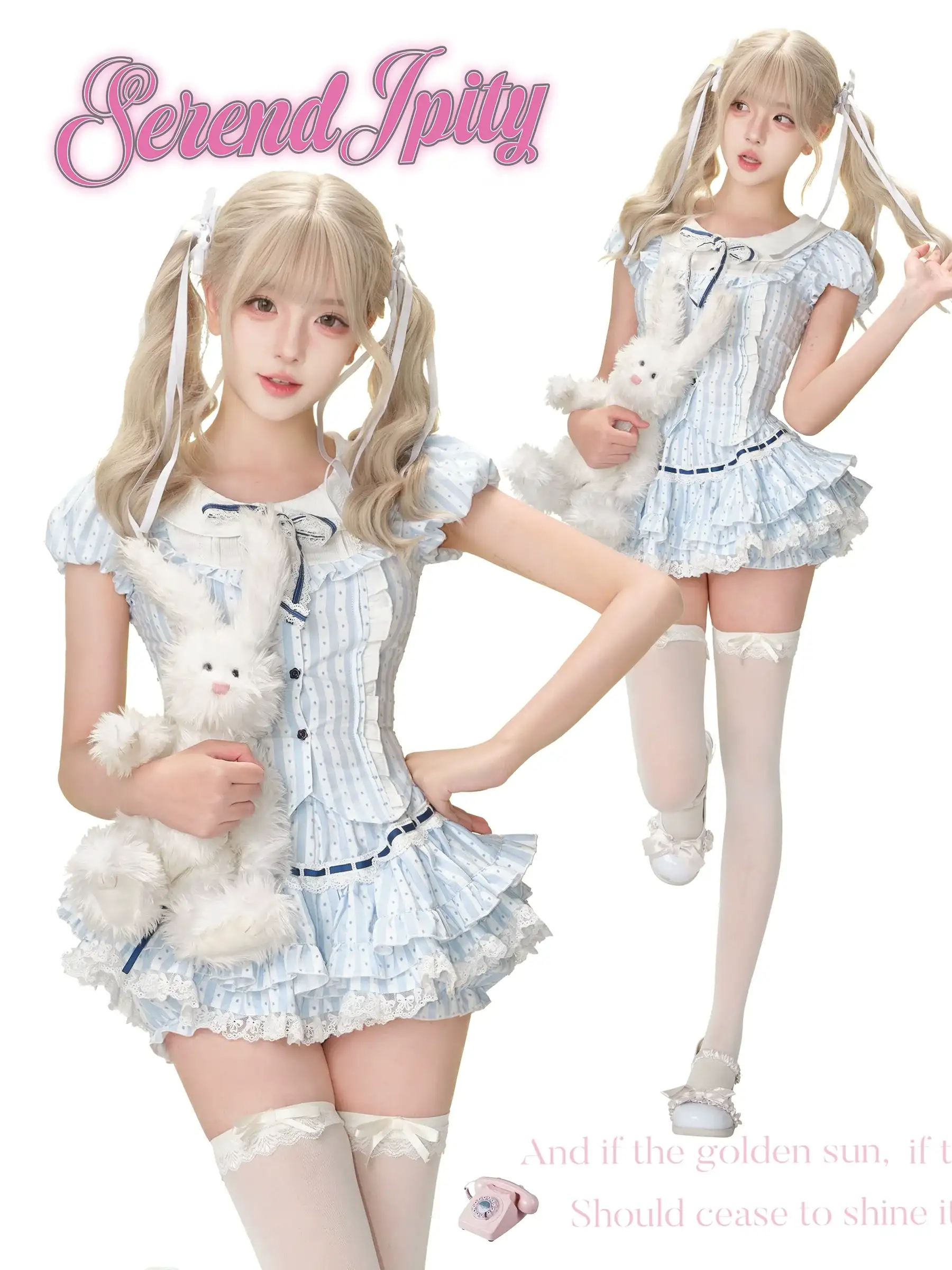 Serendipity Faculty Miss Library Blue Top Skirt Two Piece Set - Image 4