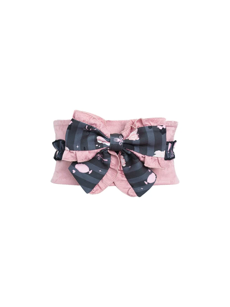 Serendipity Fireworks Song Kimono Black Top Jacket Pink Skirt Three Piece Set - Image 3