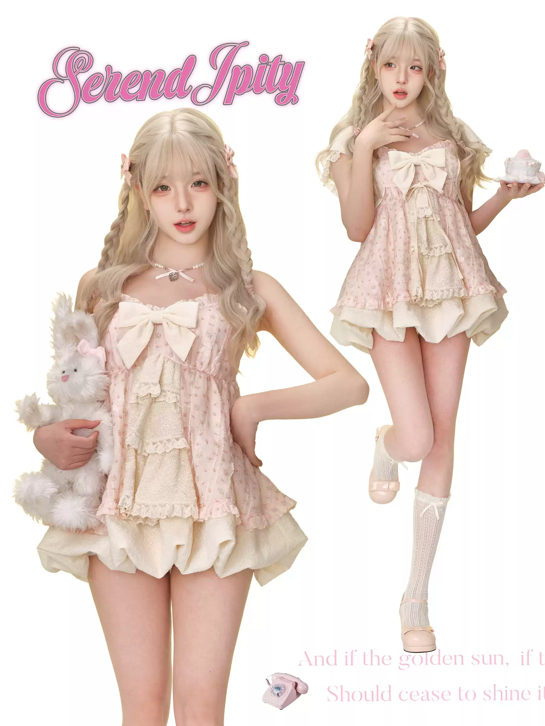 Serendipity Hanaori Nana Cardigan Dress Bloomers Three Piece Set - Image 3