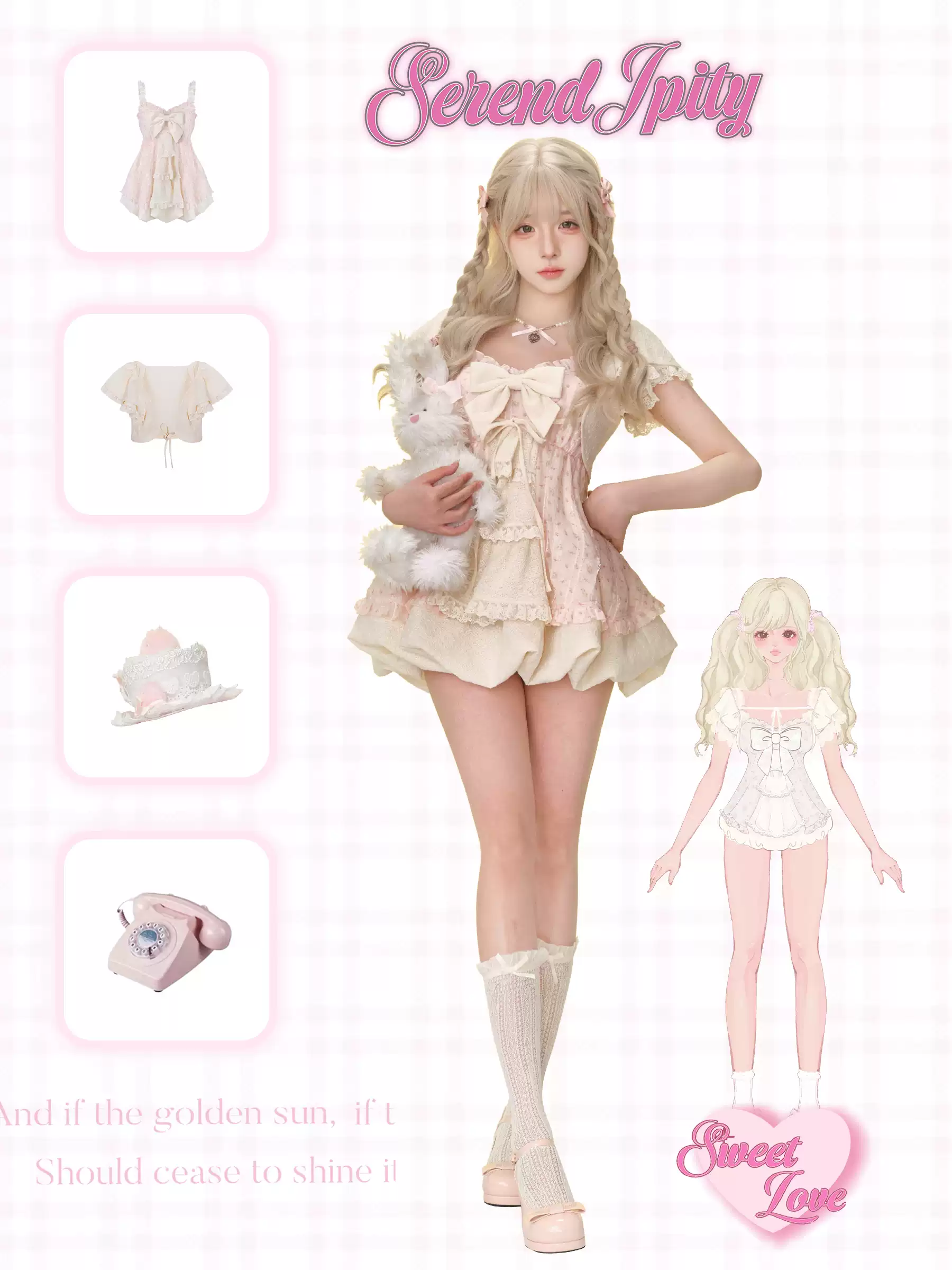 Serendipity Hanaori Nana Cardigan Dress Bloomers Three Piece Set - Image 4