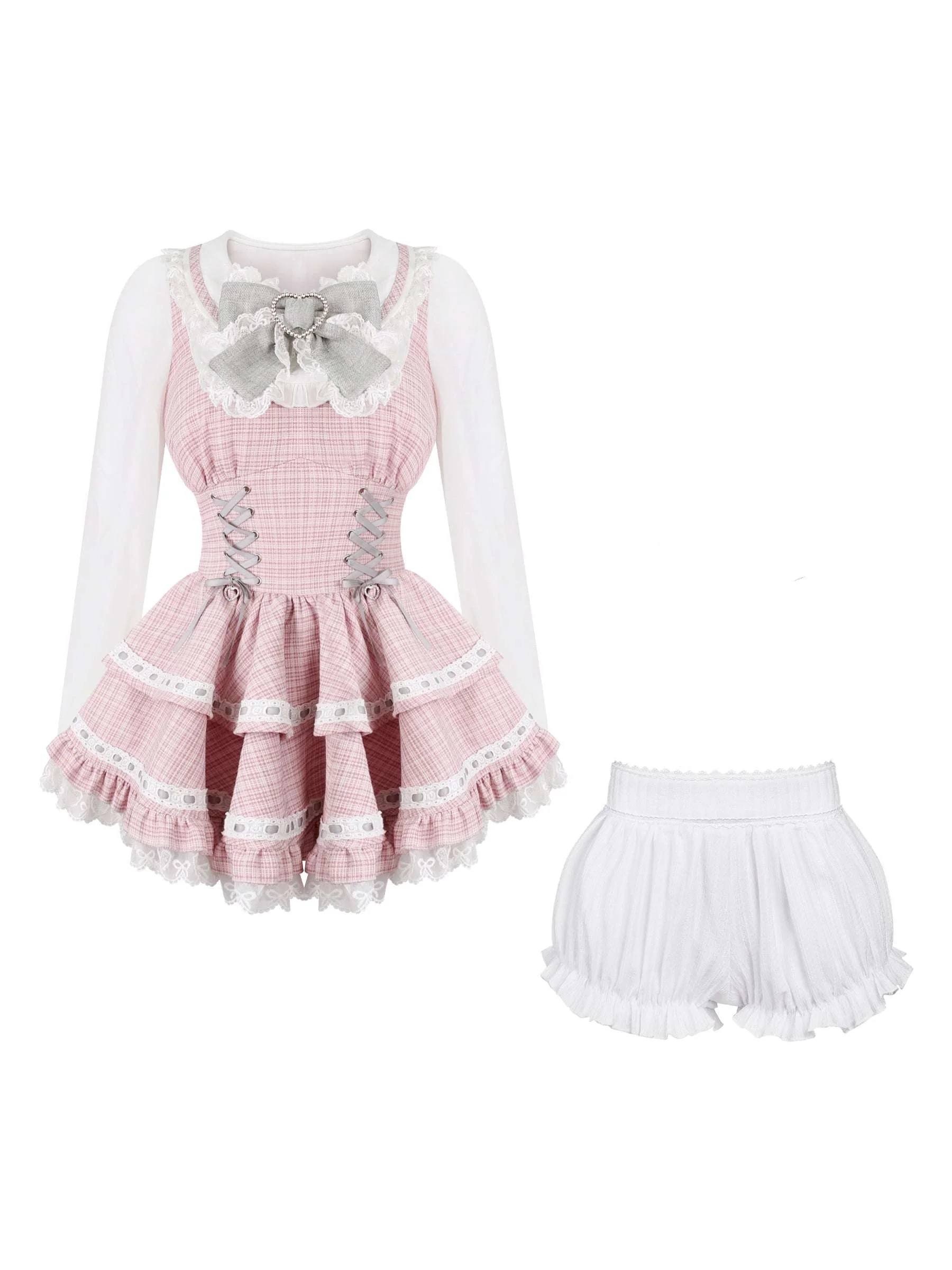 Serendipity Mist Fragrance Pink Dress & Bloomers Two Piece Set - Image 2