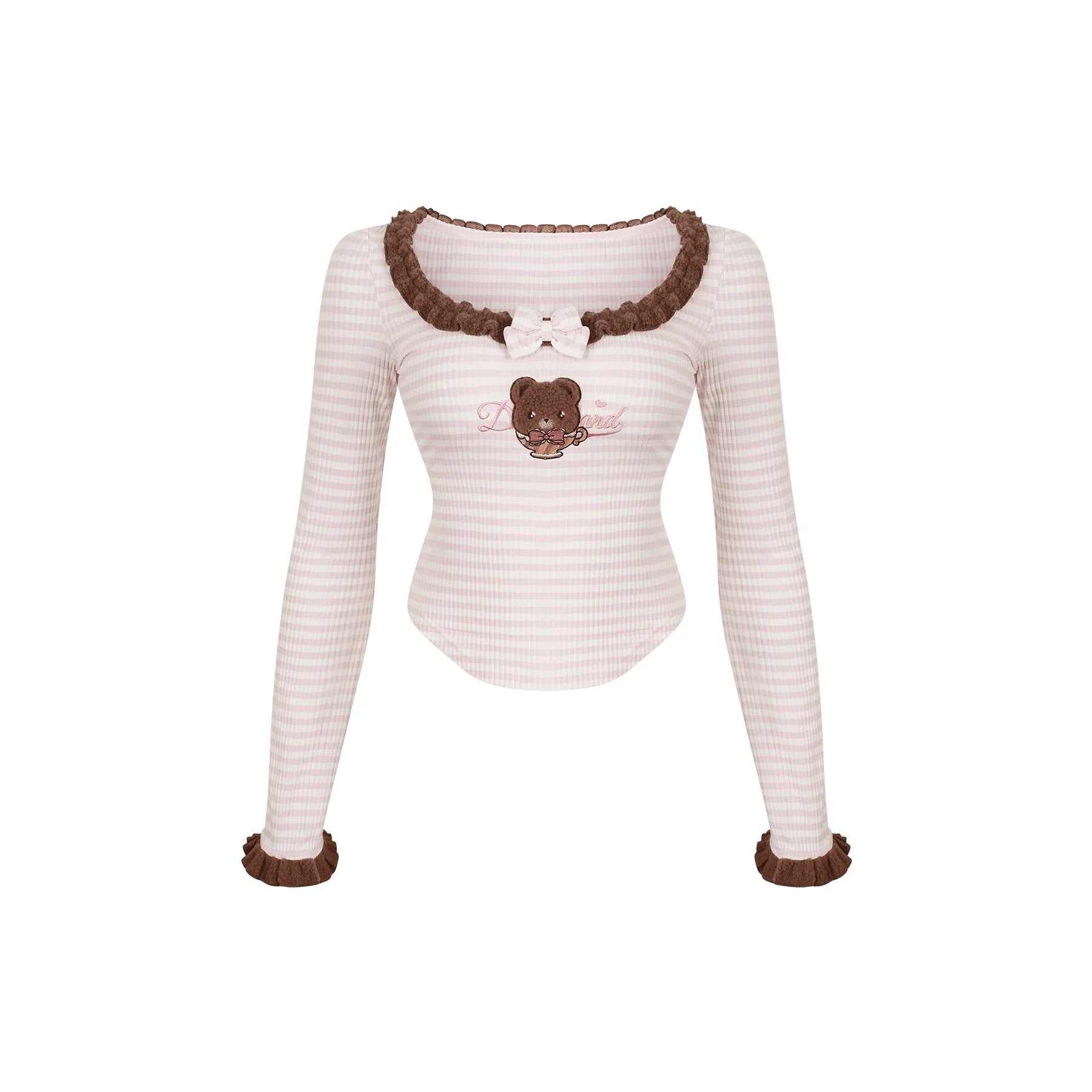 Serendipity Strawberry Chocolate Bear Hoodie Sweater Shorts Three Piece Set - Image 4
