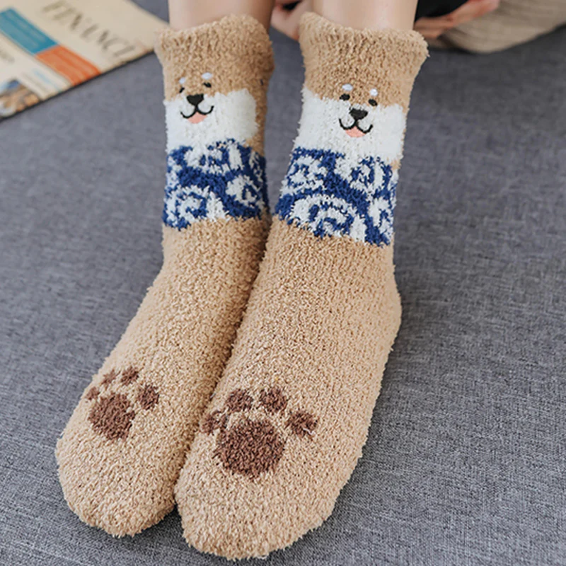 Shiba Inu Dog Warm Thick Plush Socks Set - Image 5