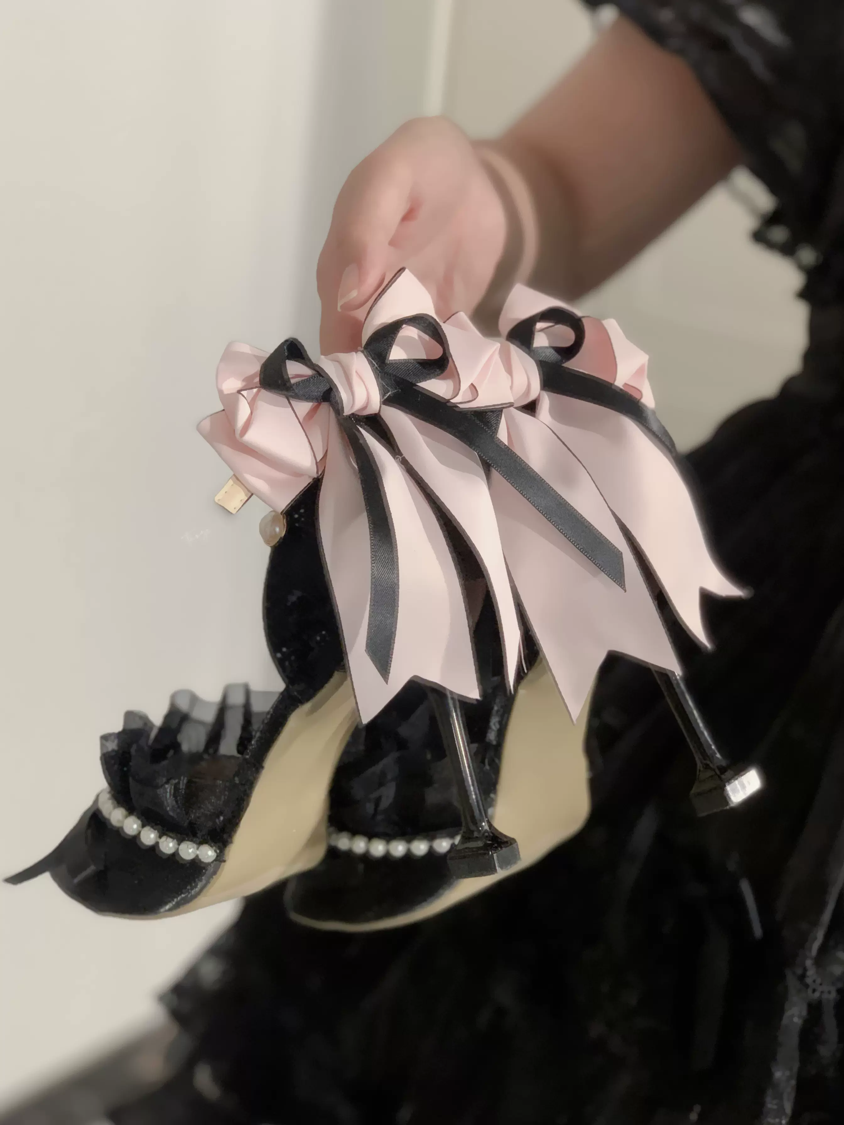 Soaring Rabbit Lolita Black Peach Meimei High Heels Shoes - Image 5