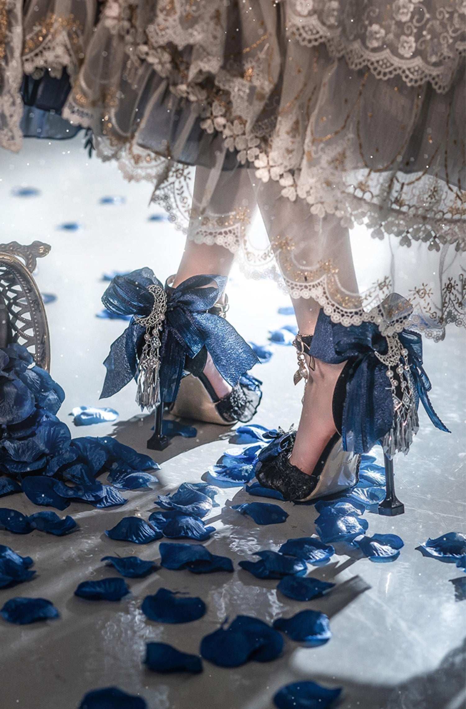Soaring Rabbit Silver Butterfly High Heels Shoes - Image 3