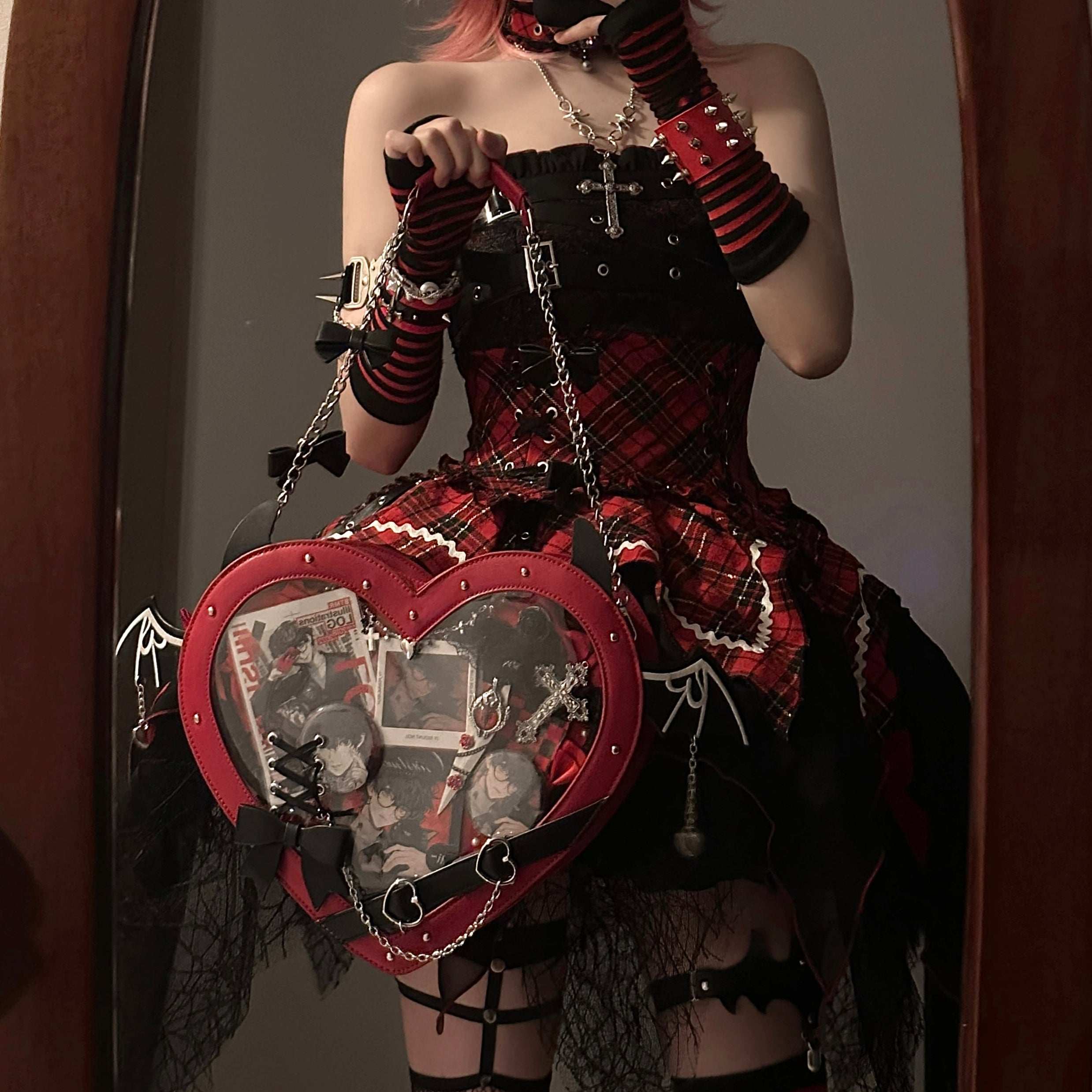 Starry Little Devil Heart Shaped Bag