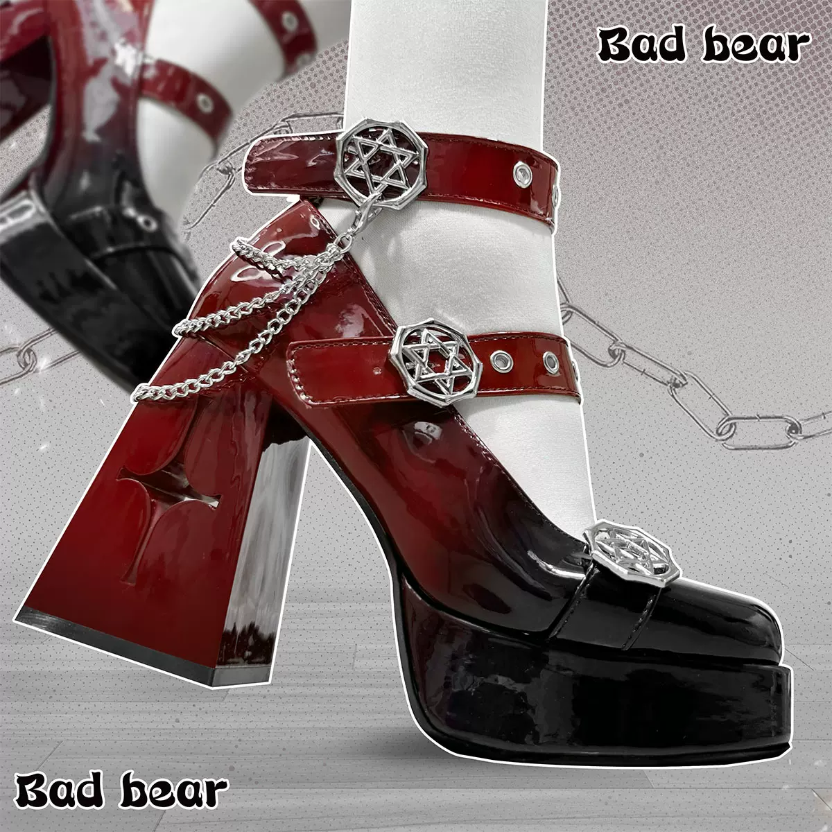 Starry Night Witch Bad Bear High Heels Shoes - Image 3