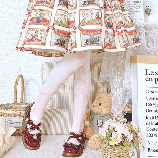 Stars & Moon Sweet Bow Pastel Color Princess Stockings Pantyhose Garment - Image 4