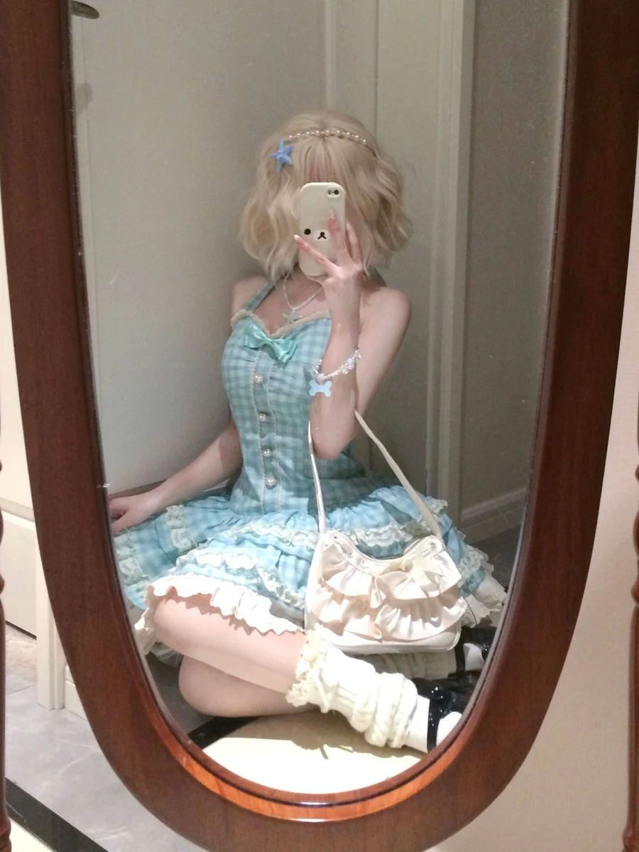 Sweet Dream Plaid and Polka Dot Nana Dress - Image 4