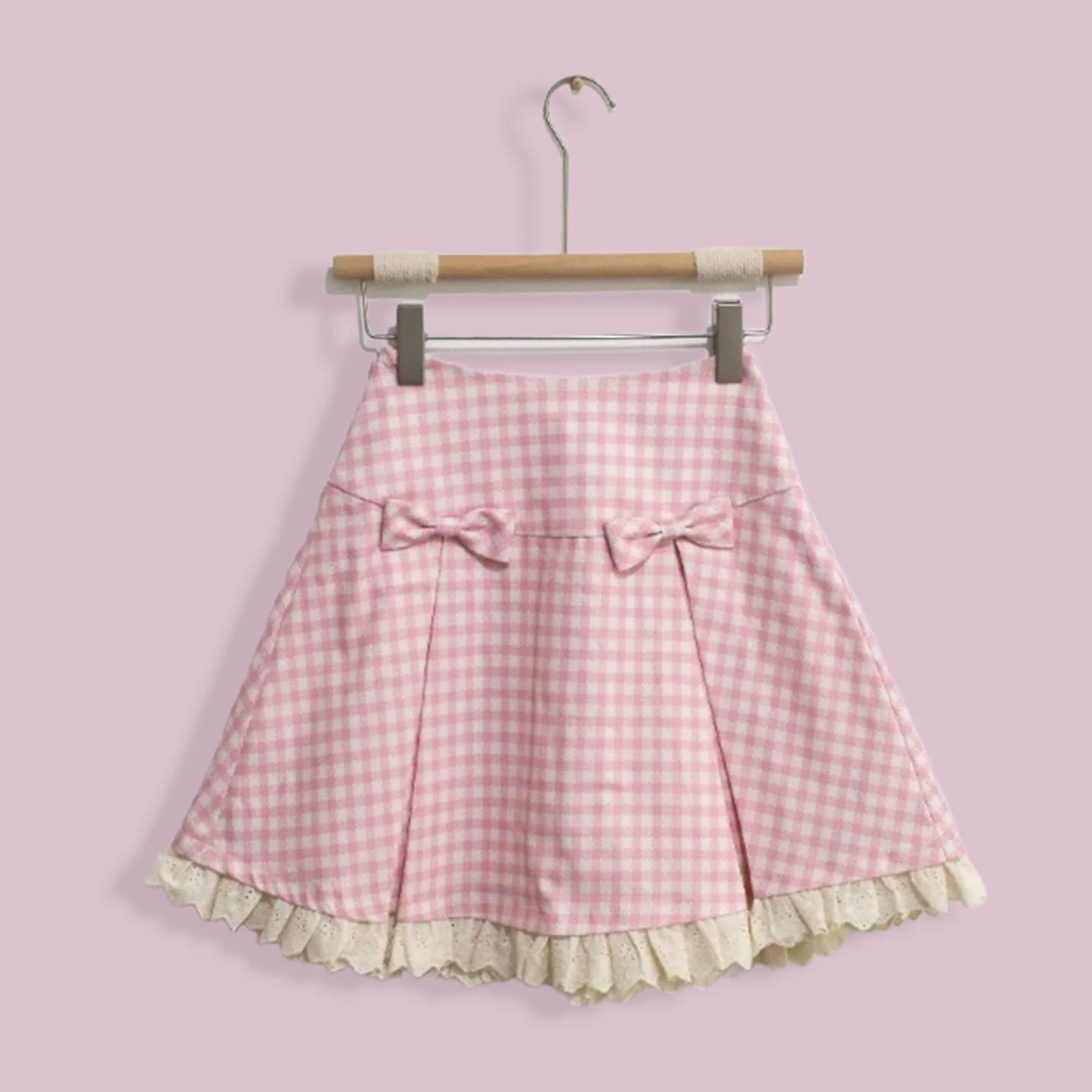 Sweet Dream Nana Pink Plaid Jacket Skirt Two Piece Set - Image 9
