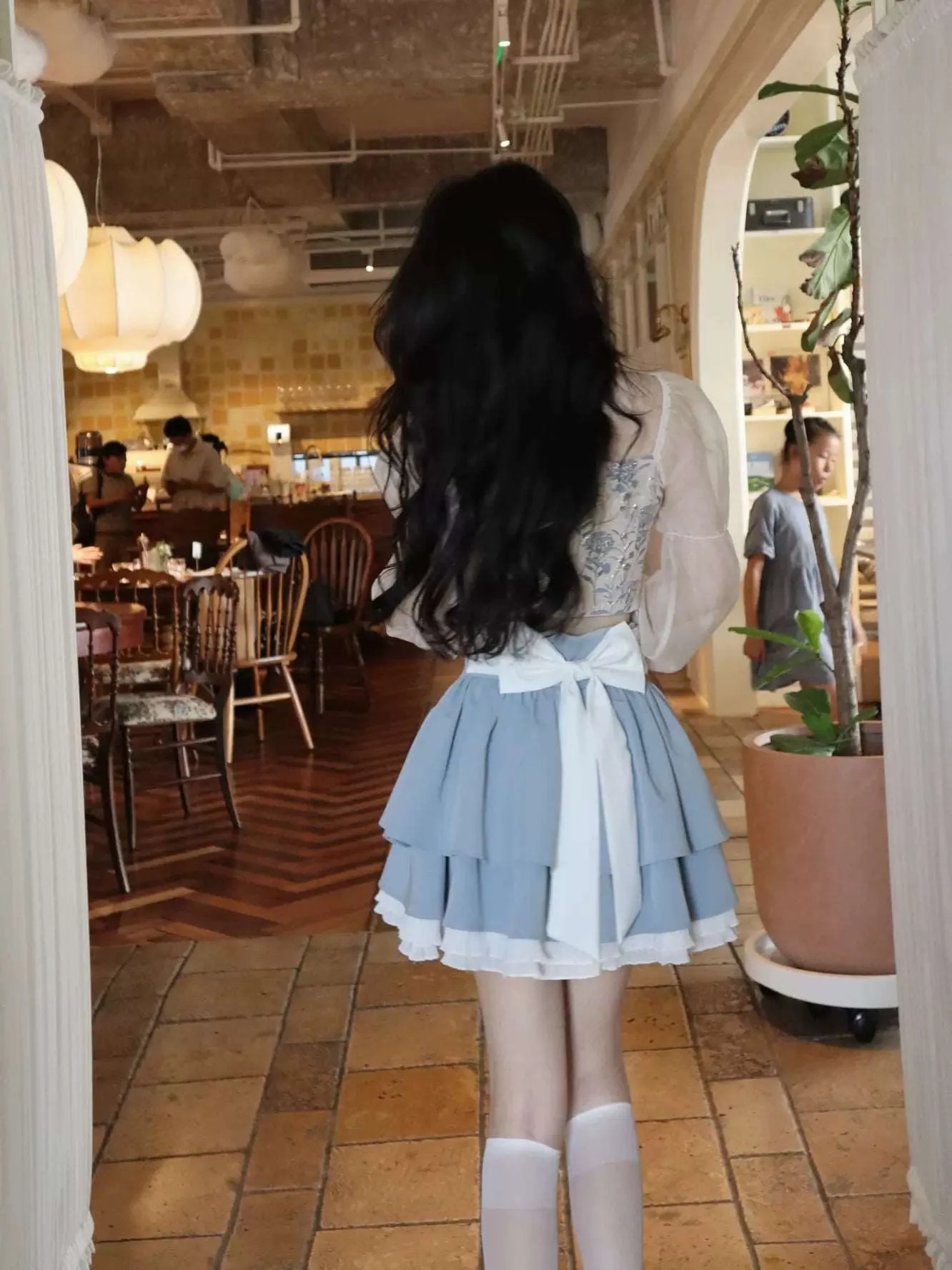 Blue Angel Sweet Vintage Elegant Pink Floral Blouse Skirt Two Piece Set - Image 7
