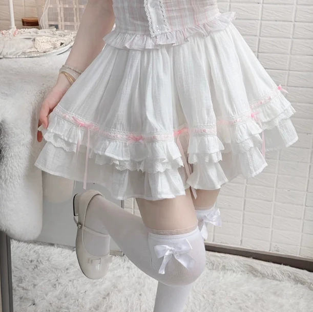 Sweetheart Cat Pink Top & White Skirt Two Piece Set - Image 9