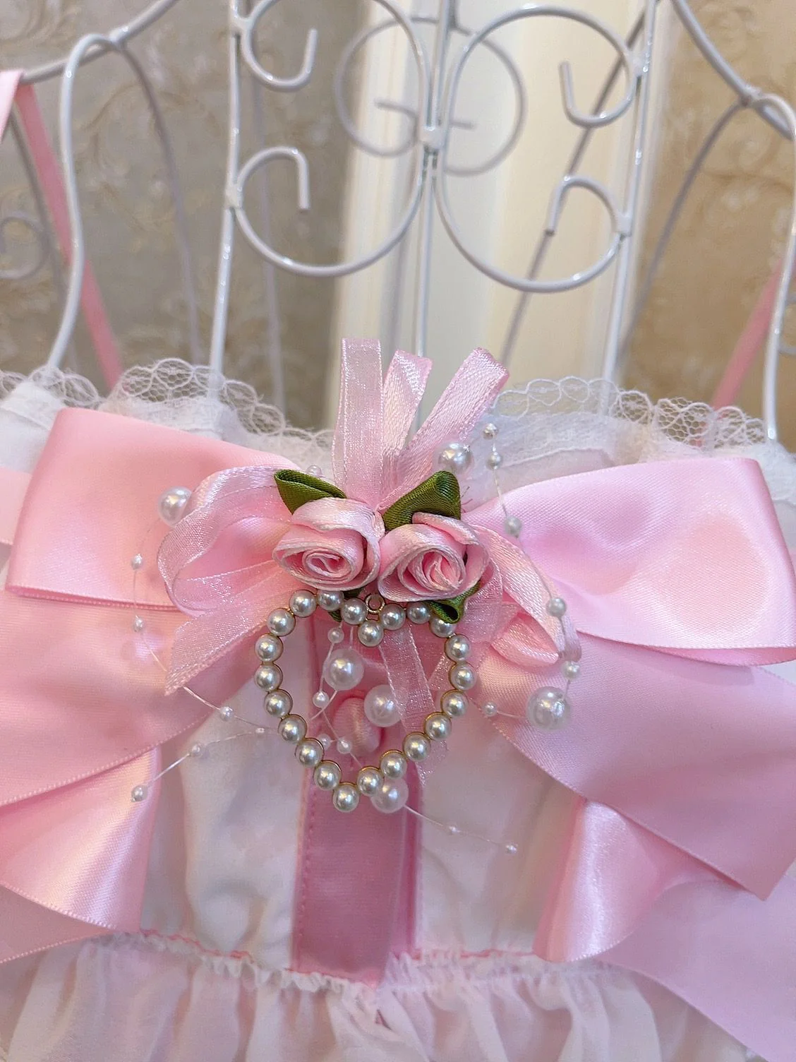 Sweetheart Princess Fairy Rose Lace Pink Camisole Top - Image 5