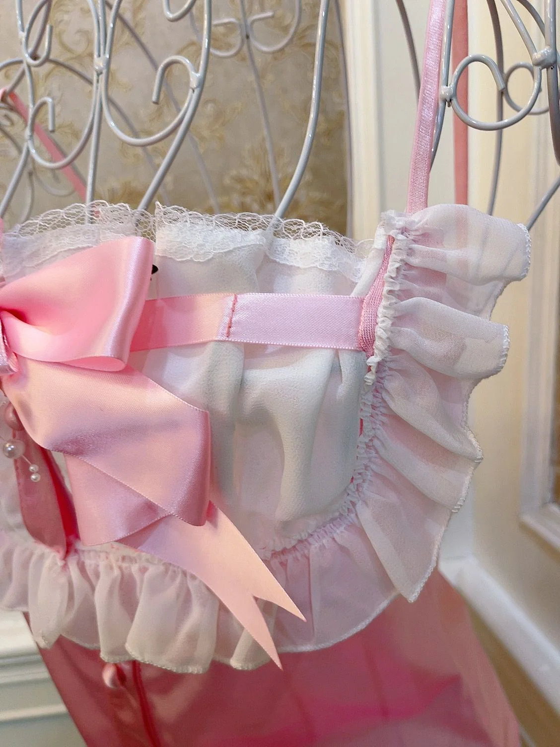 Sweetheart Princess Fairy Rose Lace Pink Camisole Top - Image 6