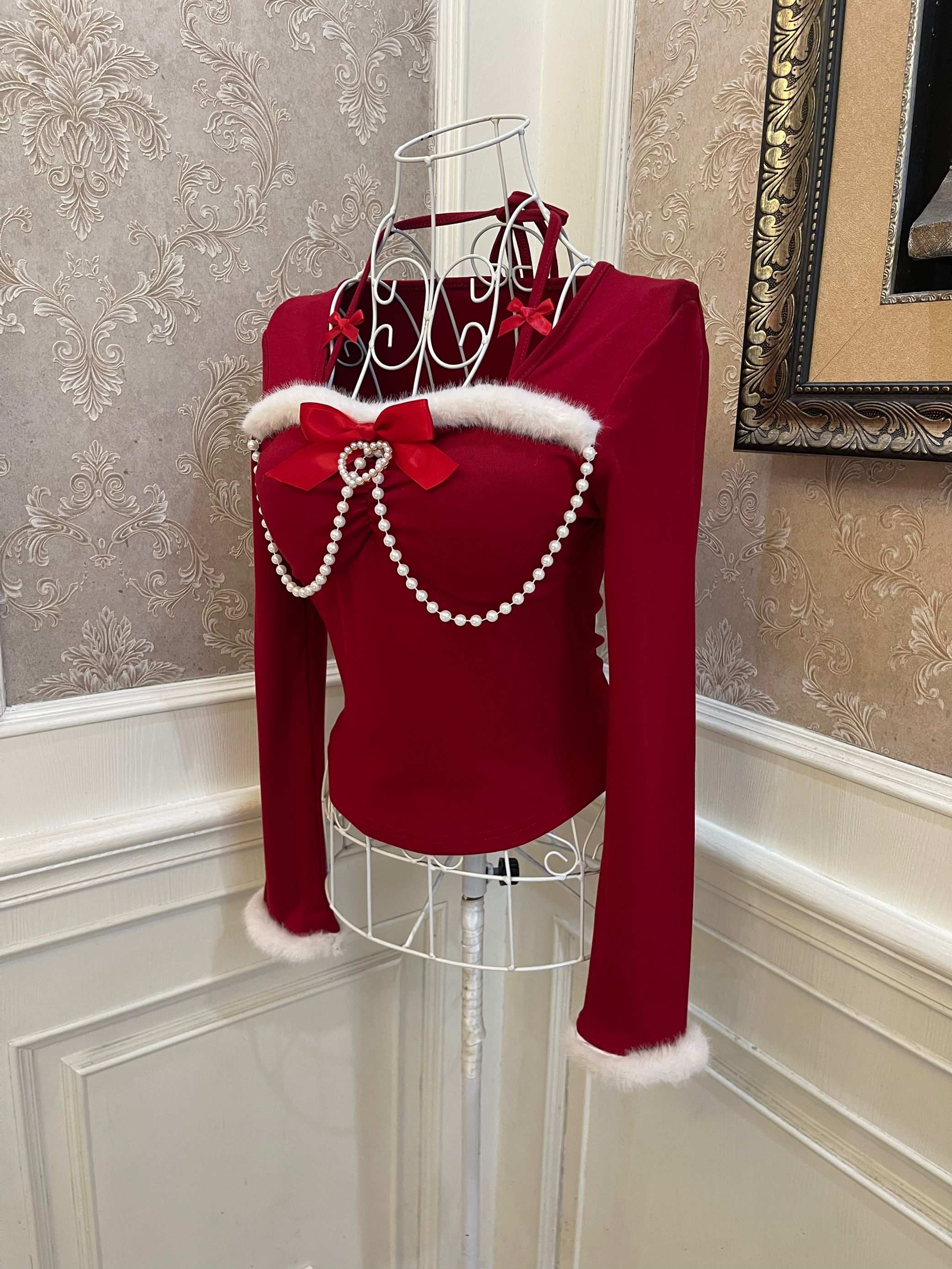 Sweetheart Princess New Year Love Red Sweater Top - Image 4