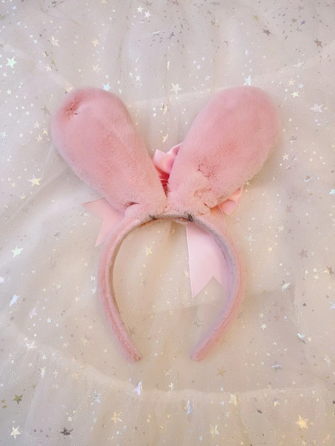 Sweetheart Princess Plush Rabbit Ears Diamond Heart Winter Hairband Headband - Image 6