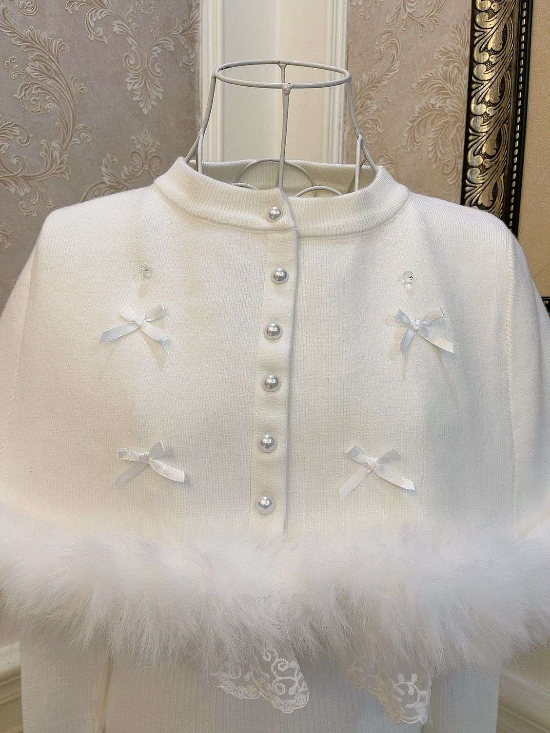 Sweetheart Princess Winter Sonata White Knit Sweater Top & Cape Set - Image 4