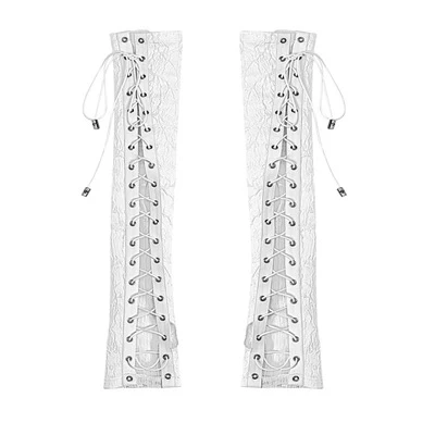 Blood Supply The White Doll Goth Jacquard Lace Fitted Dress - Image 7