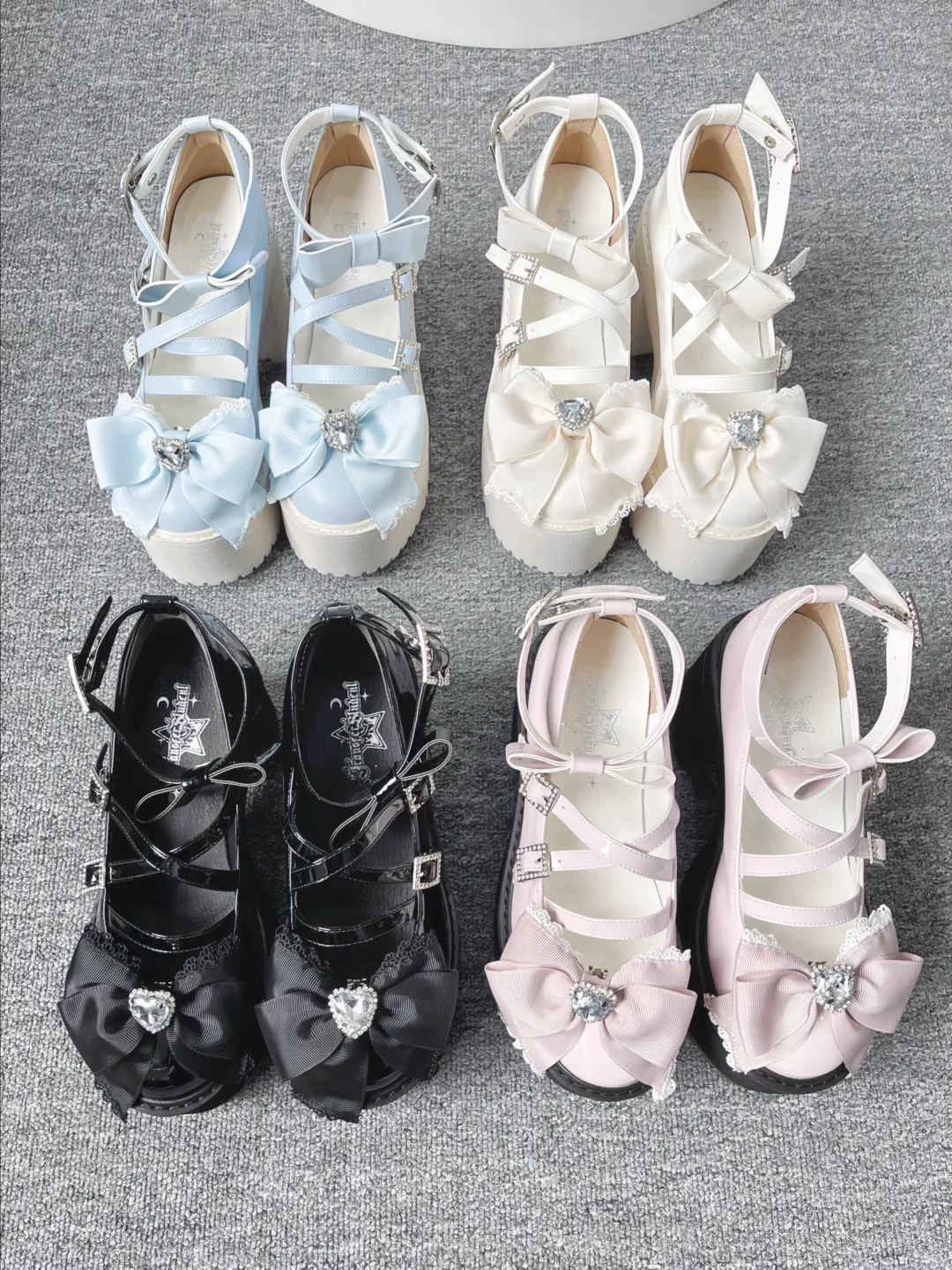 Transfer Student Jirai Kei Virtual Lover Black White Pink Blue High Heels Shoes - Image 3